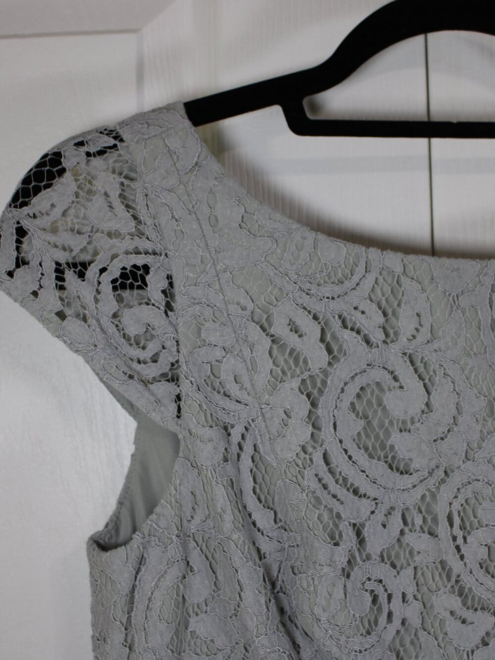 J. Crew Womens Grey Lace Double Lined Cap Sleeve Midi Evening Dress - Picture 3 of 16